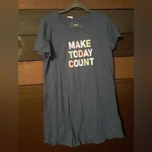 NWOT Sonoma Large Grey MAKE TODAY COUNT short sleeve Nightshirt